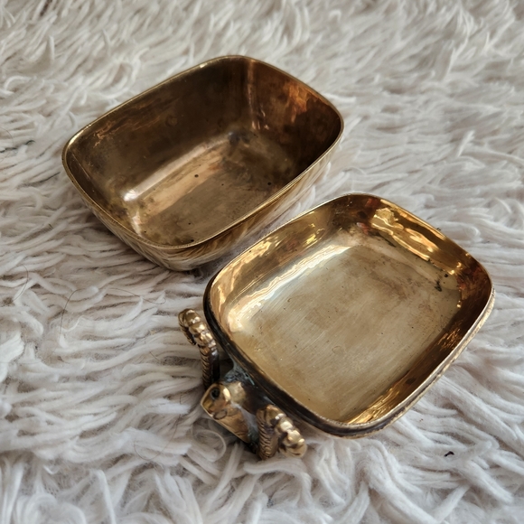 Vintage Brass Ram Goat Trinket Box - Made in India, Zodiac Aries - Picture 5 of 10